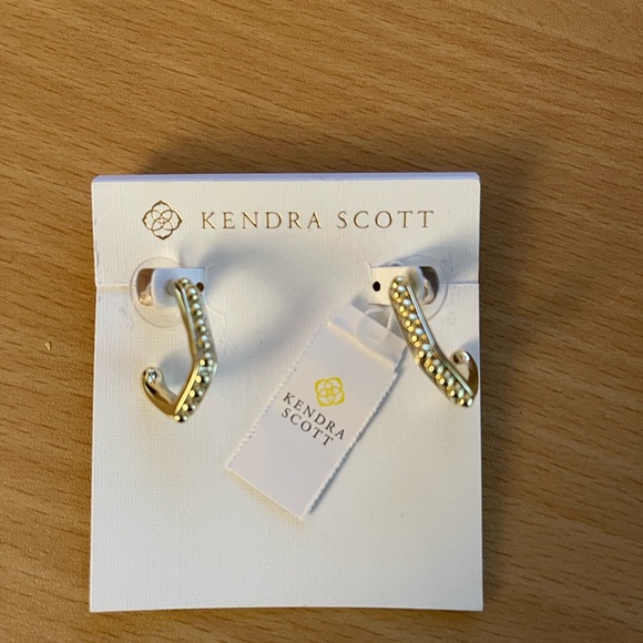 NWT Kendra Scott Gold Lonnie Hoop Bead Earrings - Picture 5 of 7